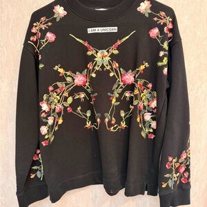 Burberry Black Floral Sweatshirt